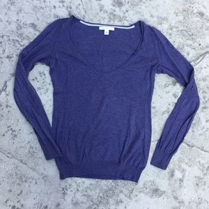 BANANA REPUBLIC Scoop neck long purple sweater